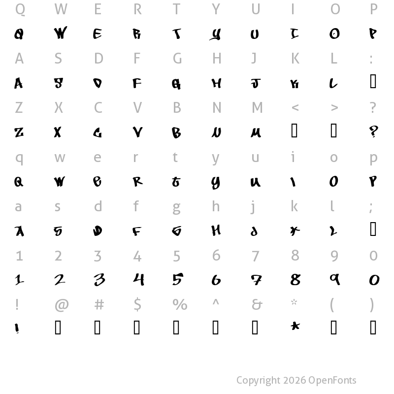 Character Map of To Be Continued Regular