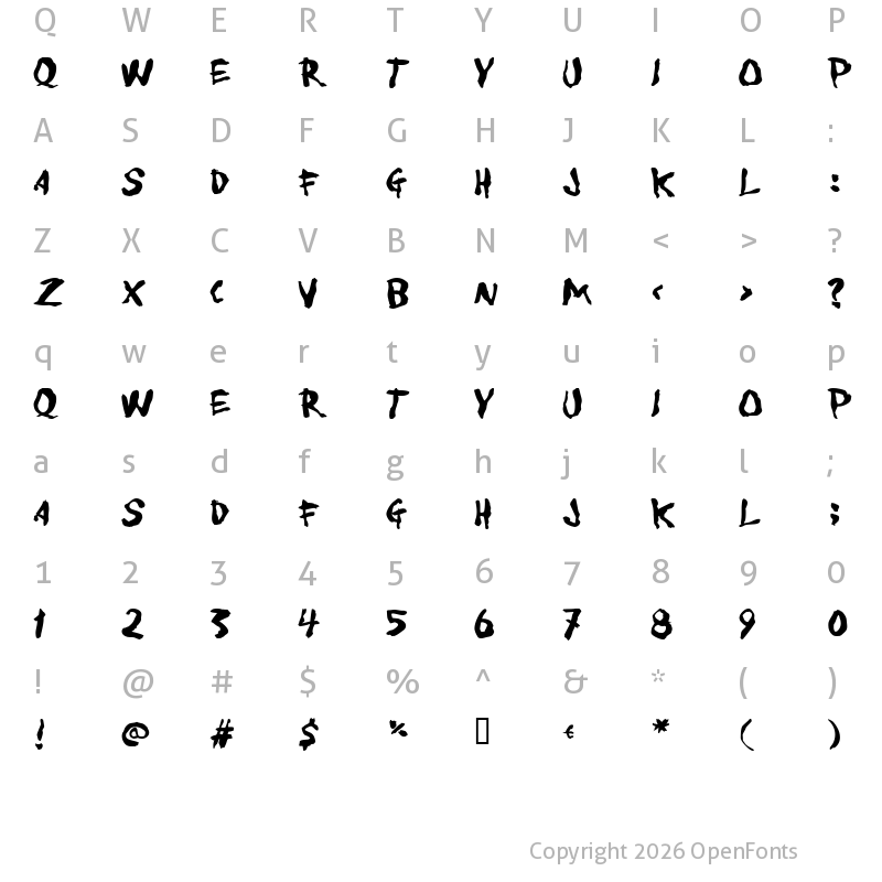 Character Map of To forgive Regular