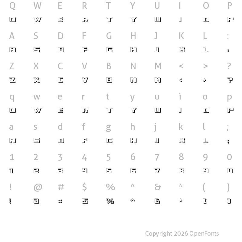 Character Map of Tokeely Brookings Schatten Regular