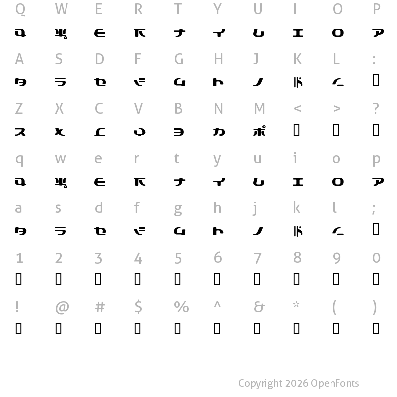 Character Map of TokyoSoft Regular