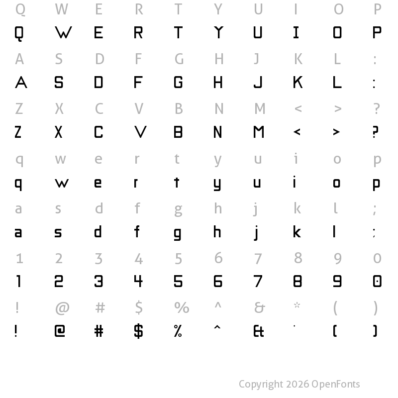 Character Map of Tomar Regular