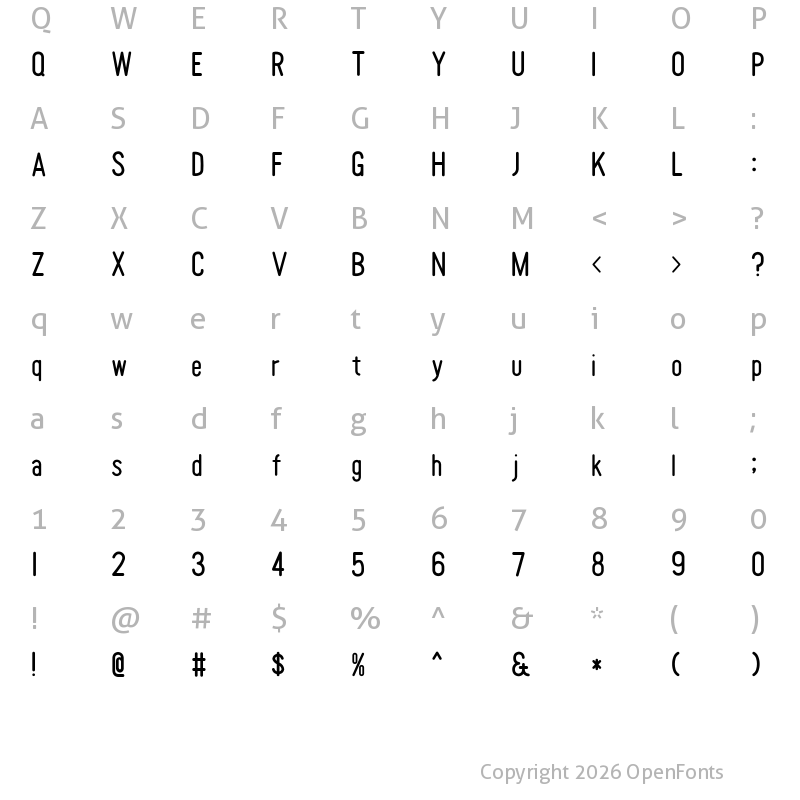 Character Map of Tomato Round Condensed Medium