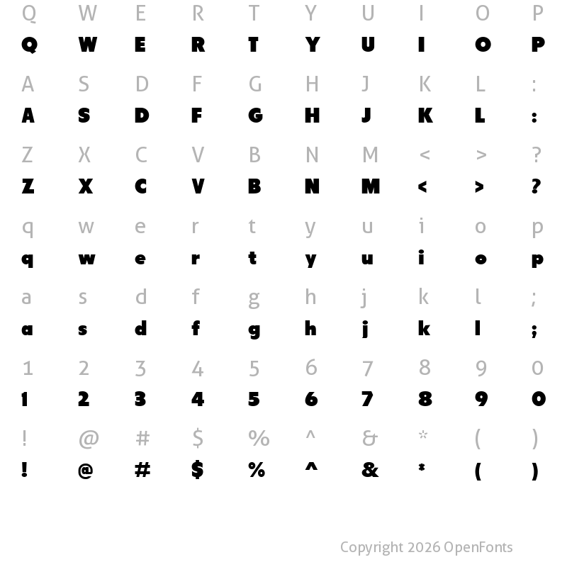 Character Map of Tondu Beta