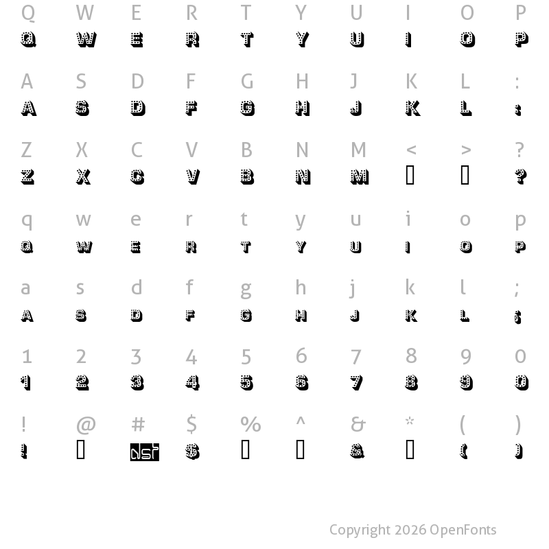 Character Map of Tonight Regular