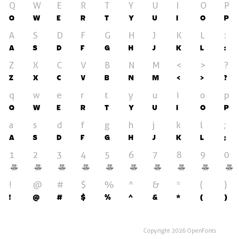 Character Map of Toony Sans PERSONAL USE Regular