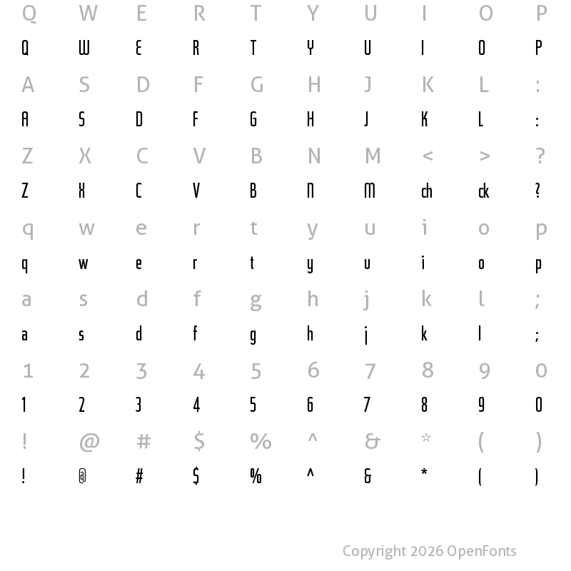 Character Map of Topic Alternates Regular