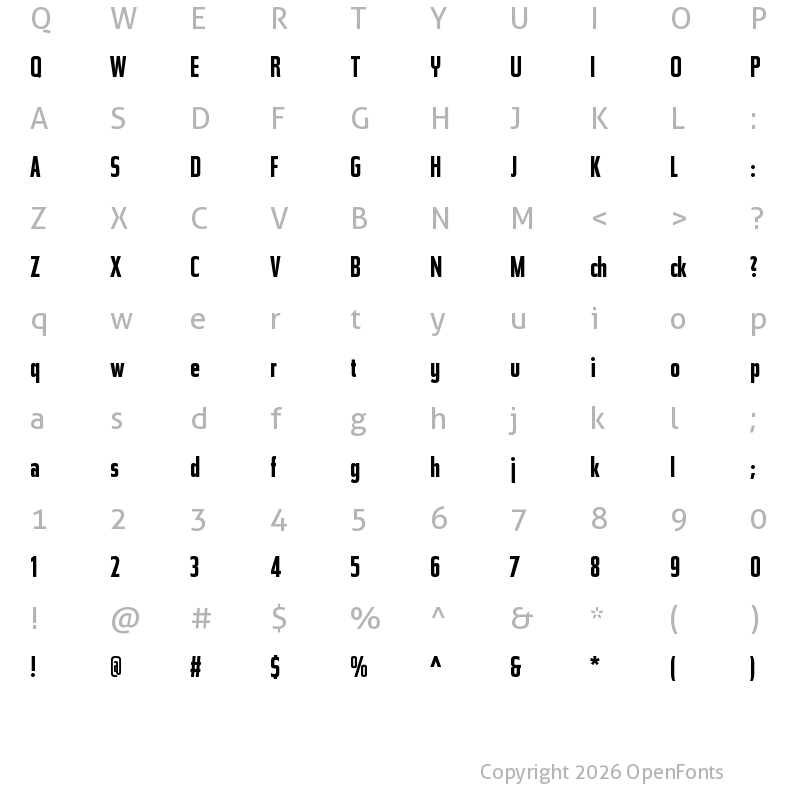 Character Map of Topic Bold