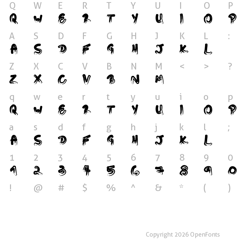 Character Map of Touching Letters Regular