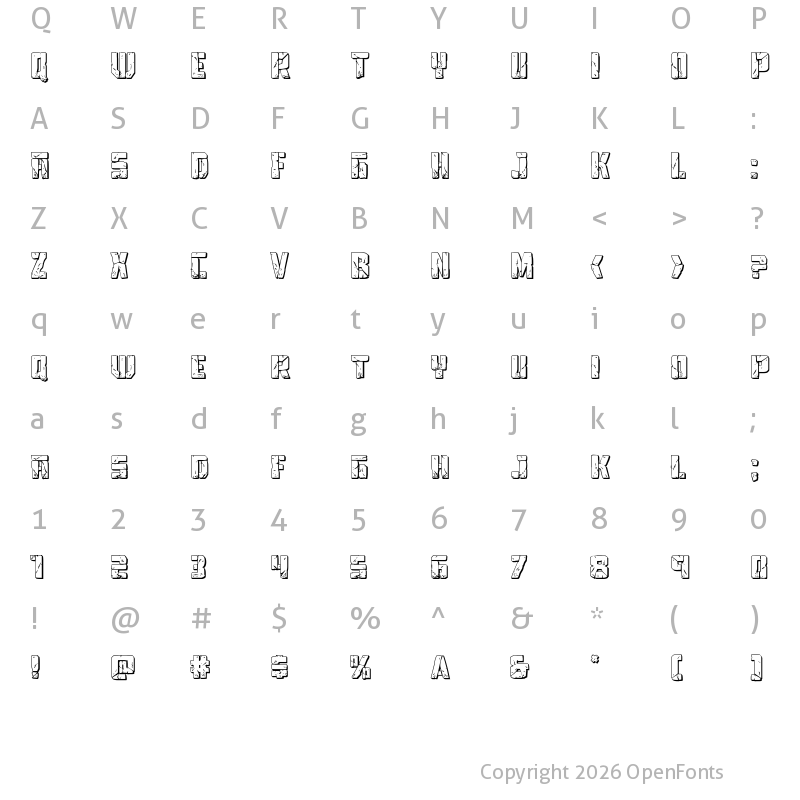 Character Map of Tower Ruins 3D Regular