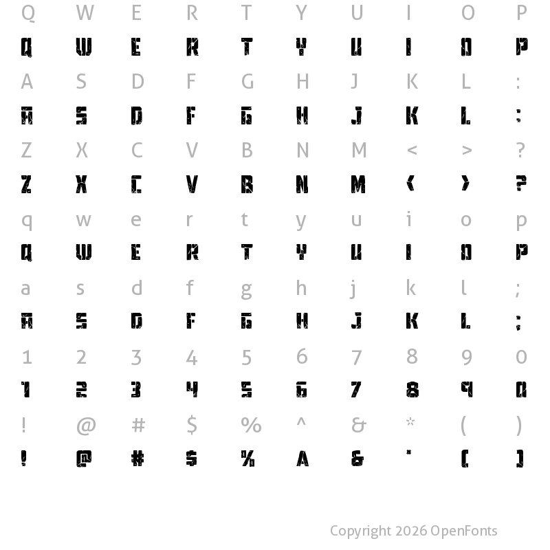 Character Map of Tower Ruins Drop-Case Regular