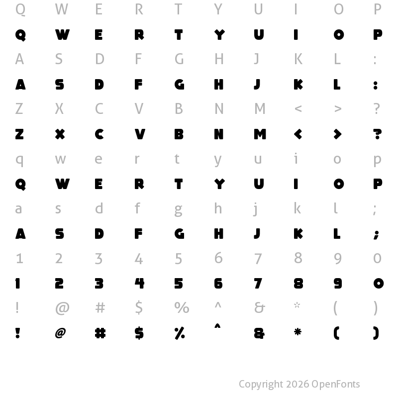 Character Map of ToyBox Regular