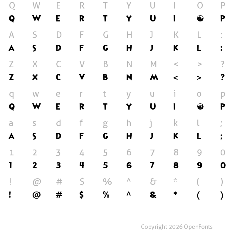 Character Map of Toys Indonesia Regular