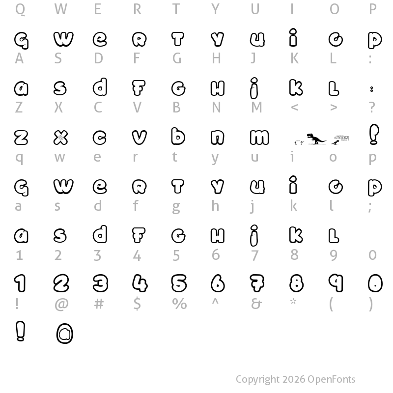 Character Map of TOYZARUX Regular