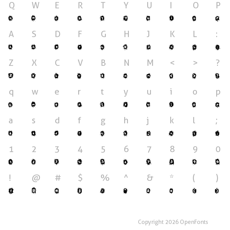 Character Map of TPF Krikkel Krakkel Regular