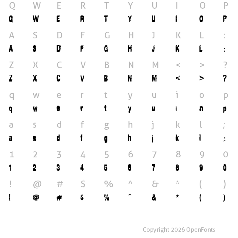 Character Map of Tragedia Regular