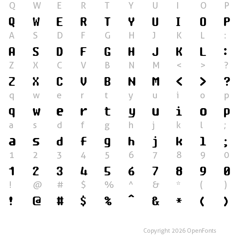 Character Map of TRAGIC BRK Regular