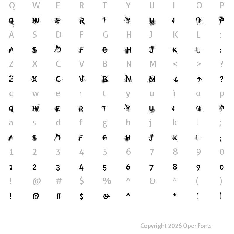 Character Map of trashco Regular