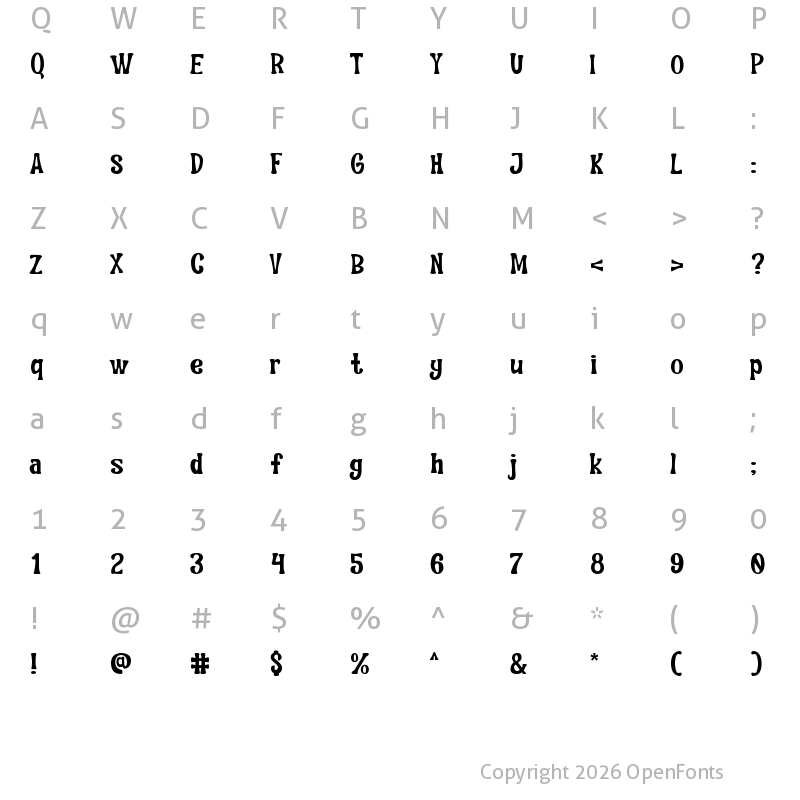 Character Map of Travelista Regular