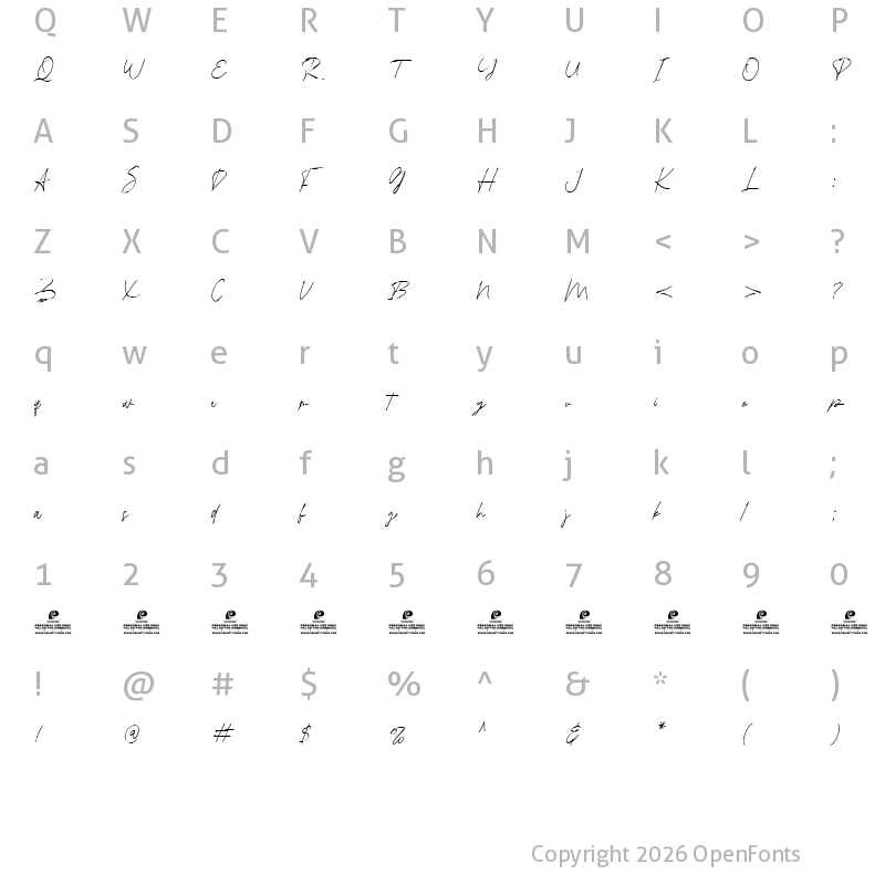 Character Map of Treading DEMO Script