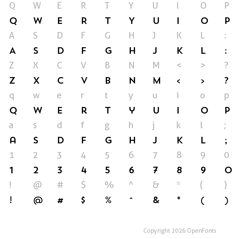 Character Map of Trend Sans W00 One Regular