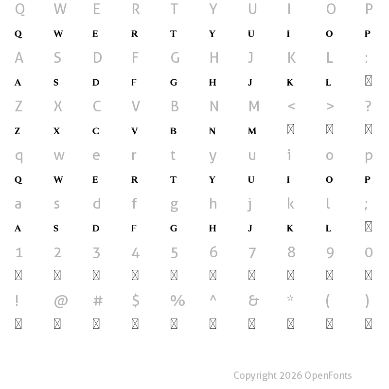 Character Map of Trendy Mag Demo