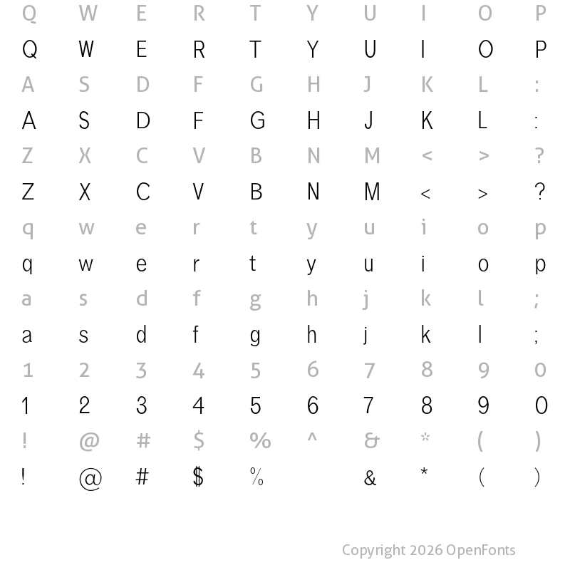 Character Map of Treyton Regular