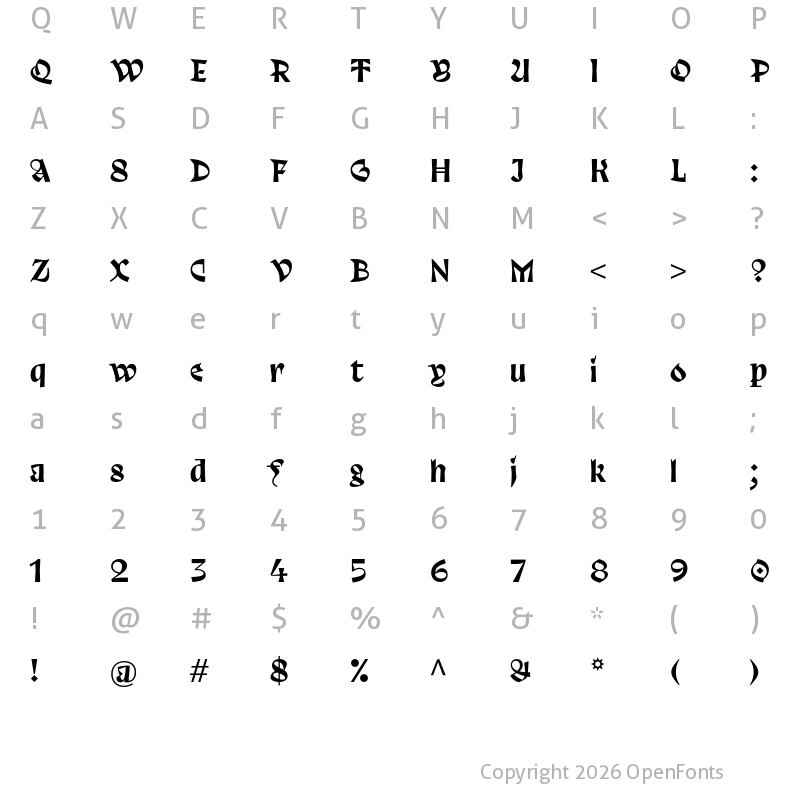 Character Map of Trickster Regular