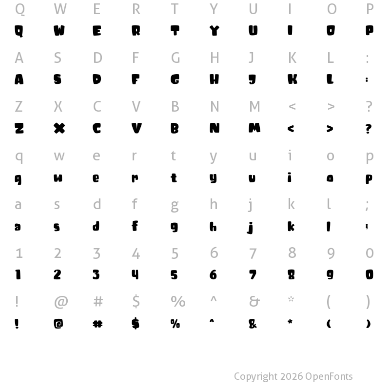 Character Map of Tricky Jimmy Regular