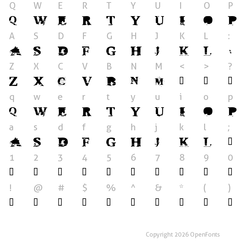 Character Map of TripleXXX Regular