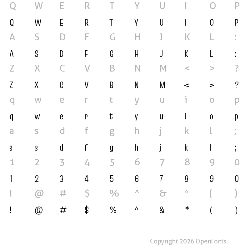 Character Map of Truculenta Regular