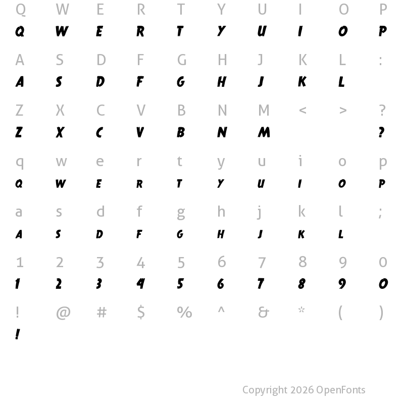Character Map of True Crimes Regular