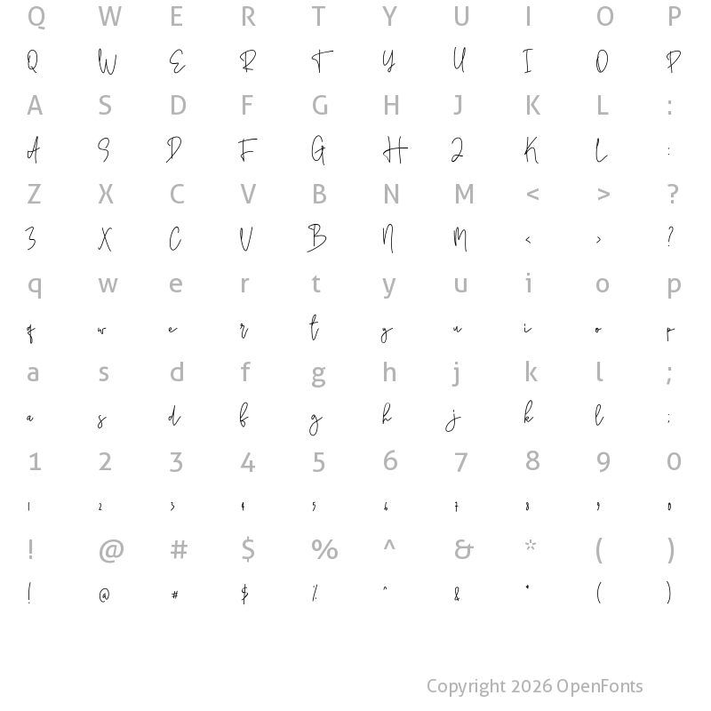 Character Map of Tsanafia Medium