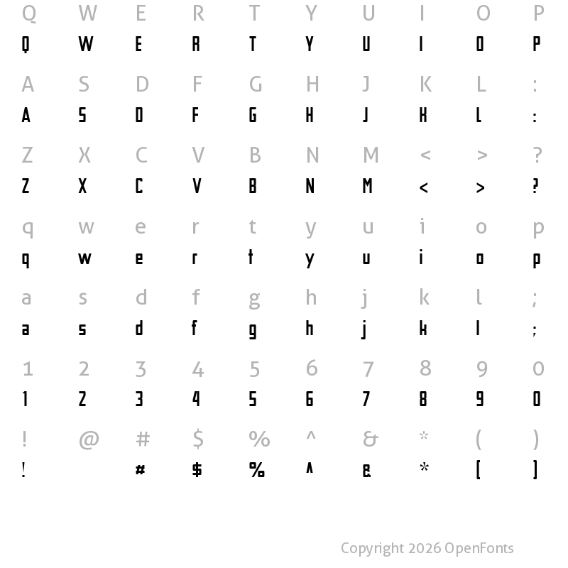 Character Map of Tschichold Alternate Regular