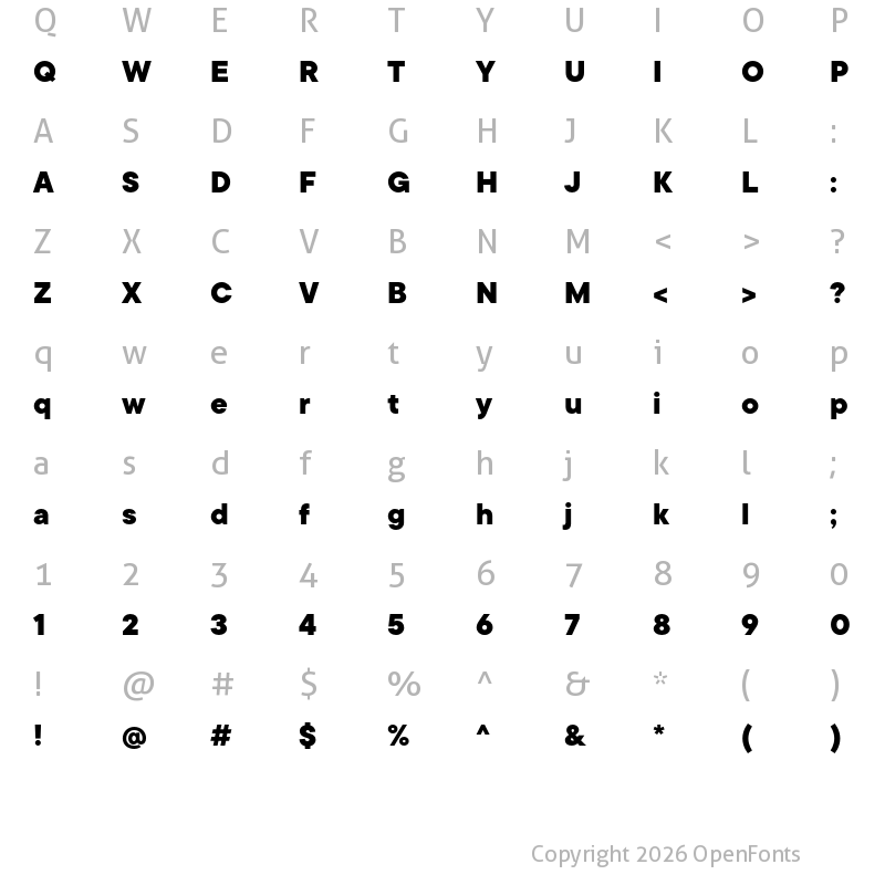 Character Map of TT Commons ExtraBold