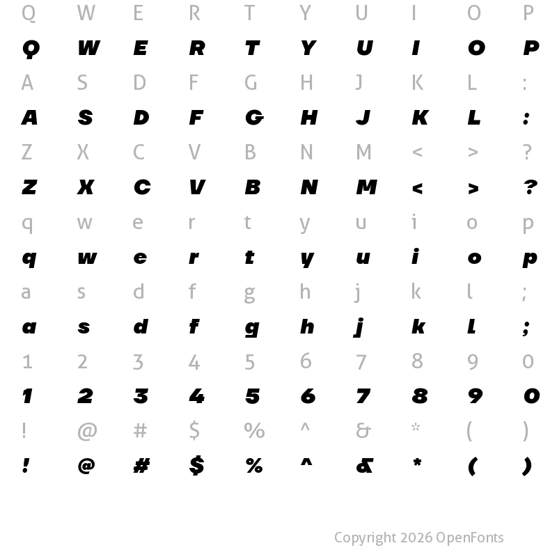 Character Map of TT Firs Neue Trl Black It