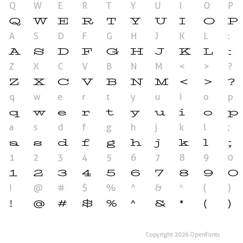 Character Map of TT Globs Trial Regular