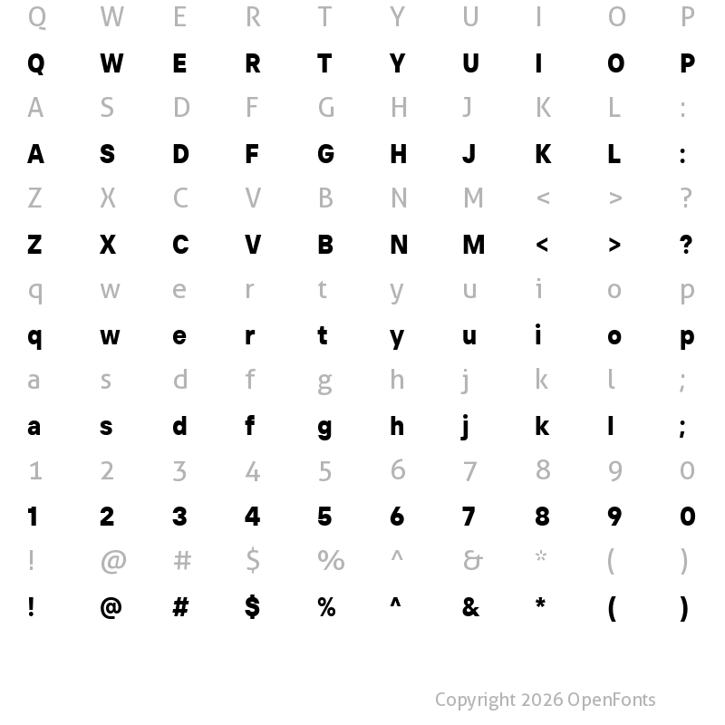 Character Map of TT Intrphss Pr Trl Cnd XBd