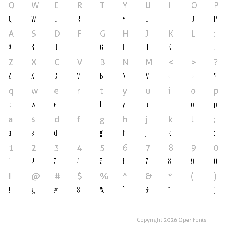 Character Map of TT Knickerbockers Grotesk Trial Regular