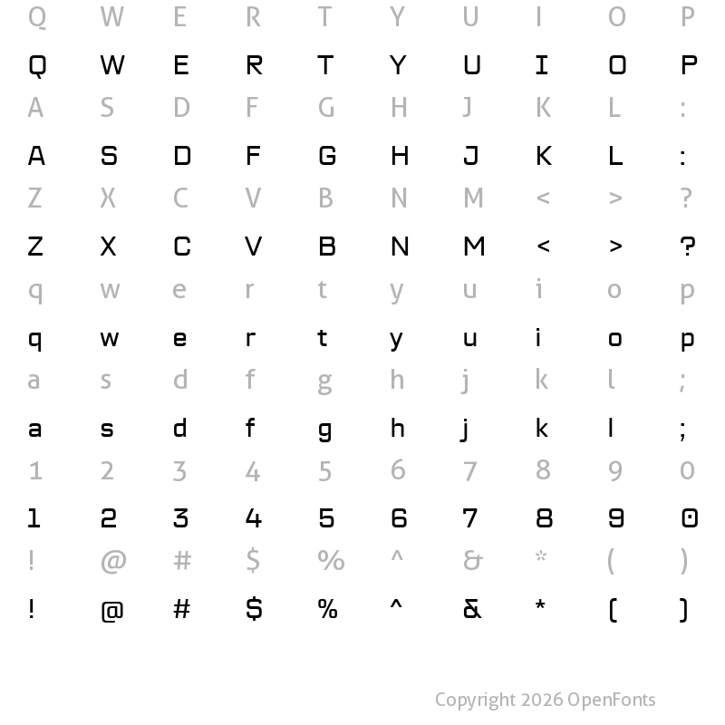 Character Map of TT Lakes Neue Trial Medium