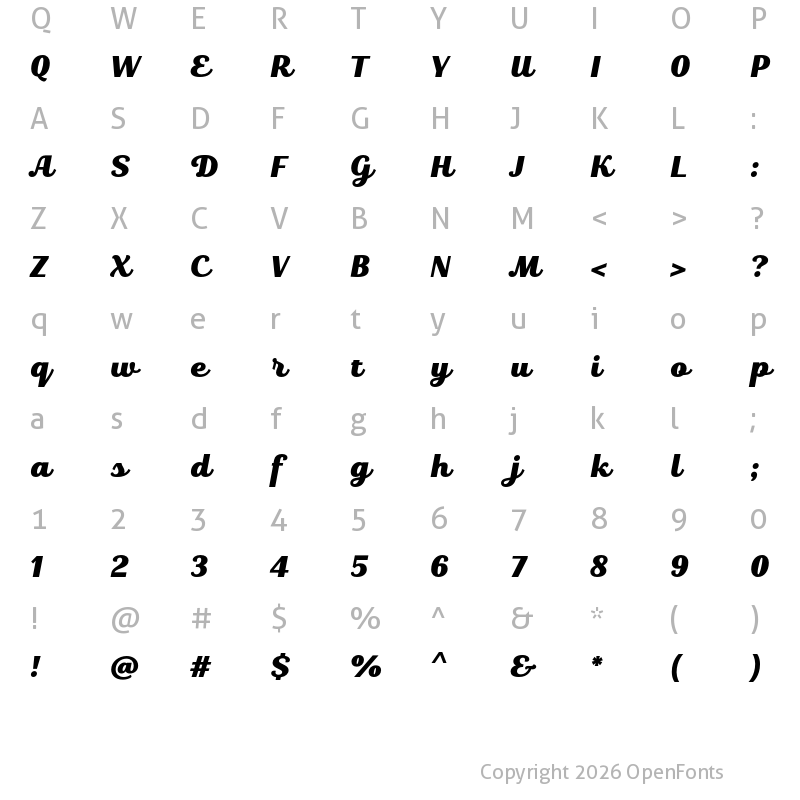 Character Map of TT Polls Script Trial Black
