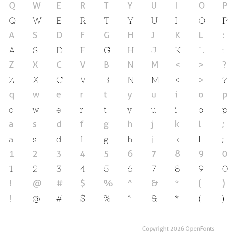 Character Map of TT Rationalist Trl Thin
