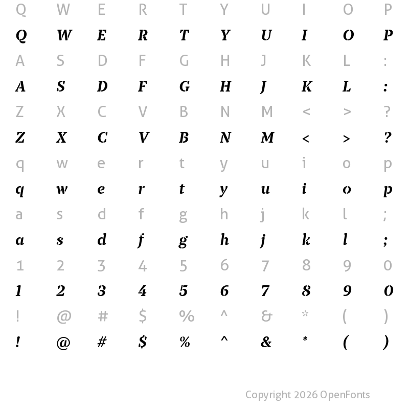Character Map of TT Tricks Stencil Trl Bd It