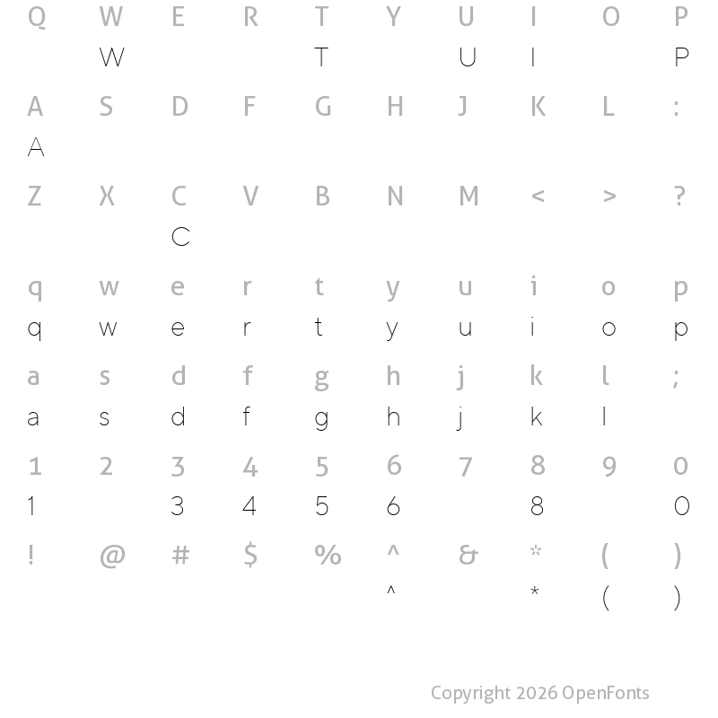Character Map of TTNorms-ExtraLight ?