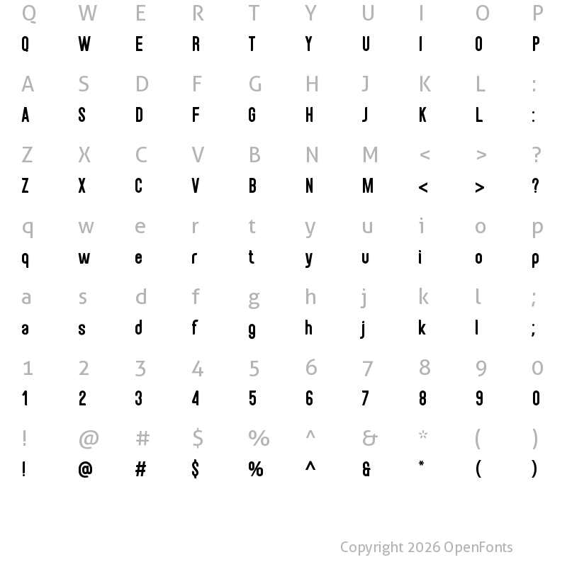 Character Map of Tulisans Regular