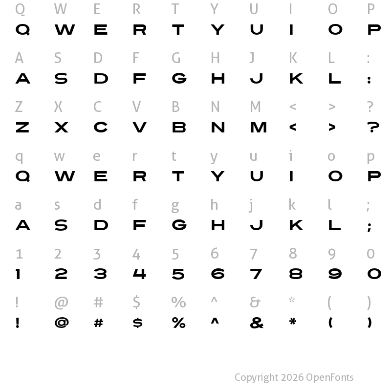 Character Map of Turnpike Regular