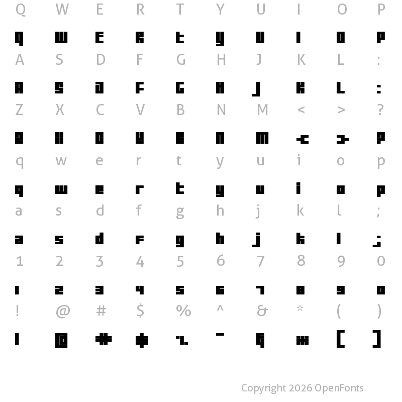 Character Map of Tutor Regular