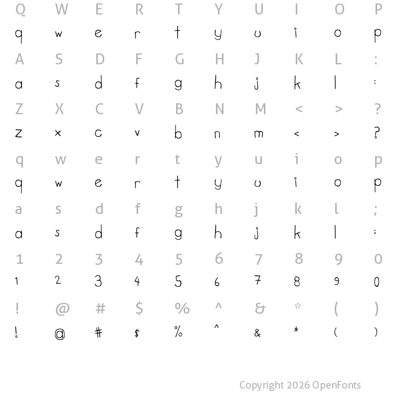 Character Map of tweed. normal