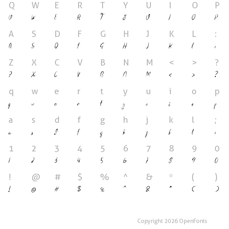 Character Map of Twilight Italic