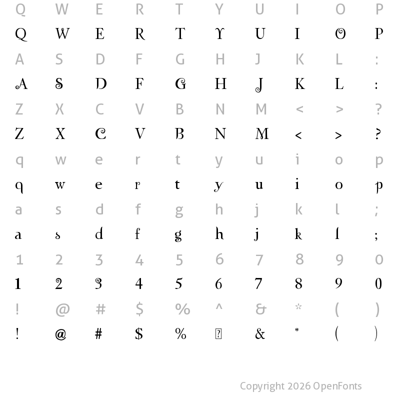 Character Map of Twilight Regular