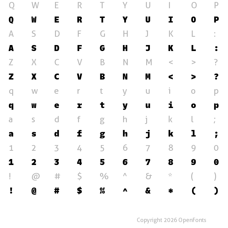 Character Map of Twilio Sans Mono Heavy